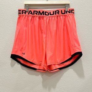 NWT! UNDER ARMOUR Pink Play Up 5 inch Shorts!